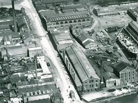 Luchtfoto van de Piekstraat in Rotterdam
